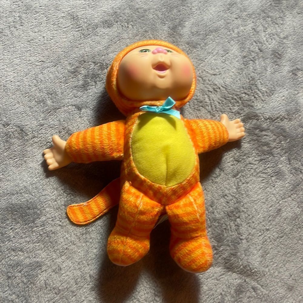Cabbage Patch Cuties Tiger Cat 10” CPK Doll Plush Toy Green Eyes